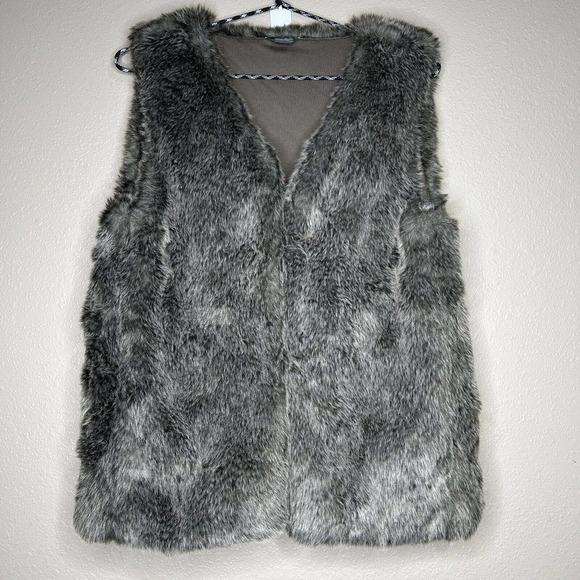 Eddie Bauer Brown Boho Faux-Fur Button-Up Vest Size XS - Picture 1 of 9